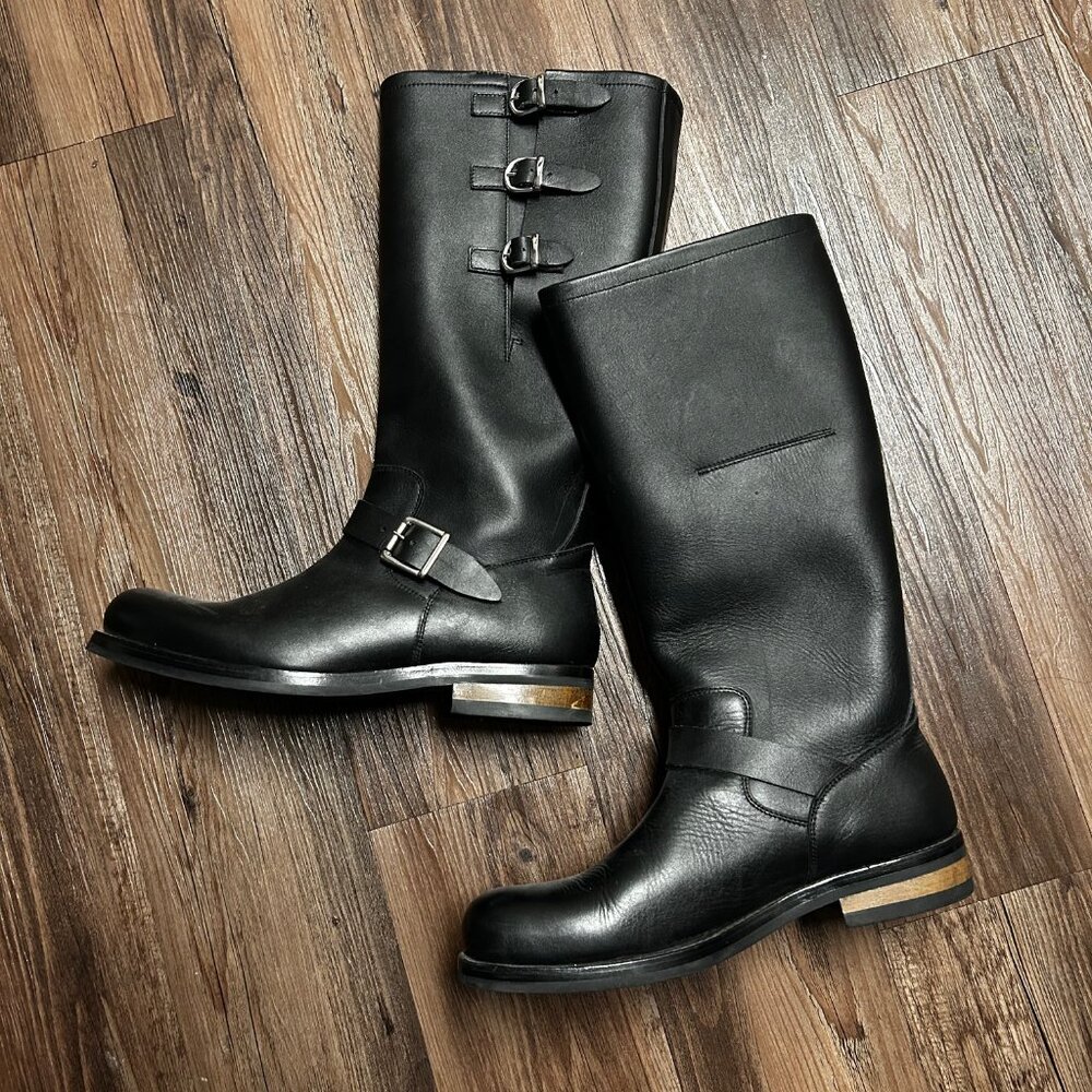 Moschino Boots with Buckles and Slit Pocket. Men's. Size 12.